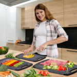 Kitchen Cutting Board (Set of 3),Professional Chopping Boards Sets,Dishwasher Safe Cutting Boards with Juice Grooves & Carrying Handle & No BPA - Image 6