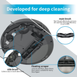 Robot Vacuum Cleaner with 2800Pa Suction Power, App Control, 120 Mins Runtime, Self-Charging Robotic Vacuum Cleaner for Low Carpet, Pet Hair, Hard Floors, P20 - Image 3