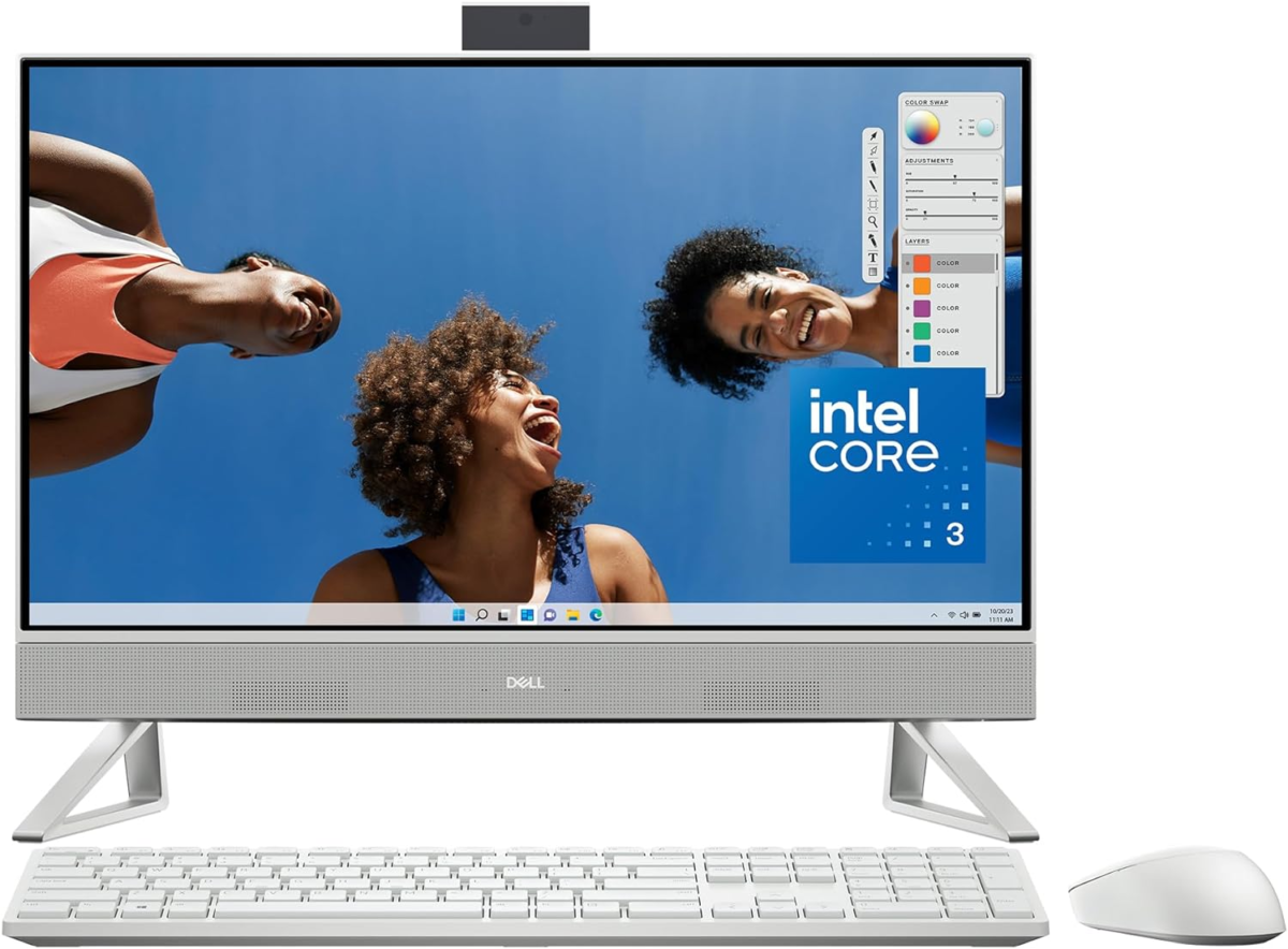 Inspiron 5430 All in One Desktop - 23.8-Inch FHD (1920 X 1080) Display, Intel Core 3-100U, 8GB DDR4 RAM, 512GB SSD, Intel Graphics, Windows 11 Home, Onsite Service - White - Image 1