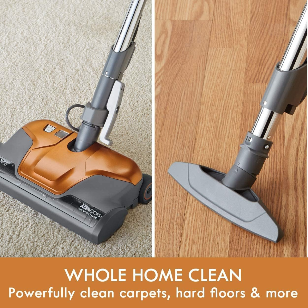 81214 200 Series Pet Friendly Lightweight Bagged Canister Vacuum with HEPA, 2 Motor System, and 3 Cleaning Tools-Orange - Image 2