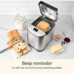 Bread Maker Machine, Compact and Automatic, Customizable Settings, up to 2Lb Loaves, CBK-110P1, Silver,Black - Image 4