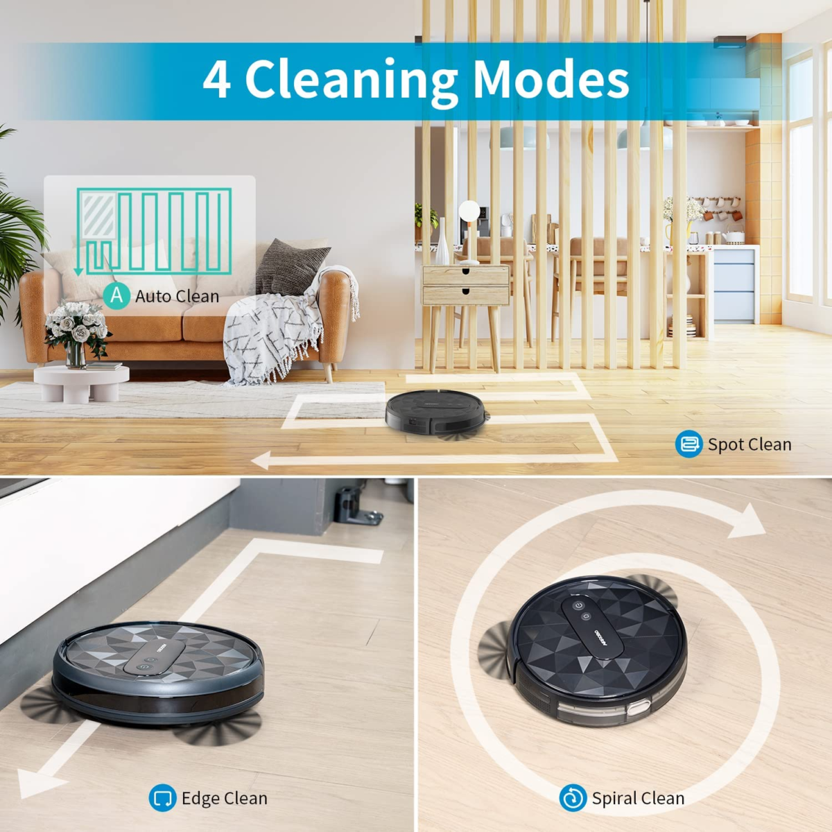 Robot Vacuum Cleaner with 2800Pa Suction Power, App Control, 120 Mins Runtime, Self-Charging Robotic Vacuum Cleaner for Low Carpet, Pet Hair, Hard Floors, P20 - Image 8