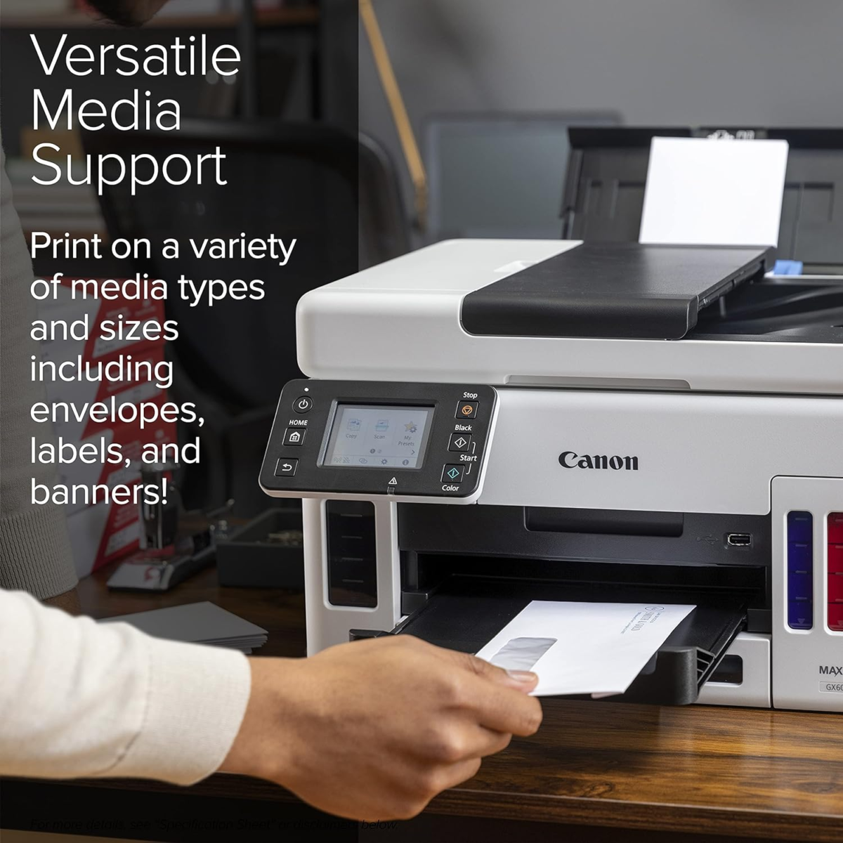 GX6021 All-In-One Wireless Supertank Printer-For Businesses [Print, Copy, Scan and ADF], White - Image 6