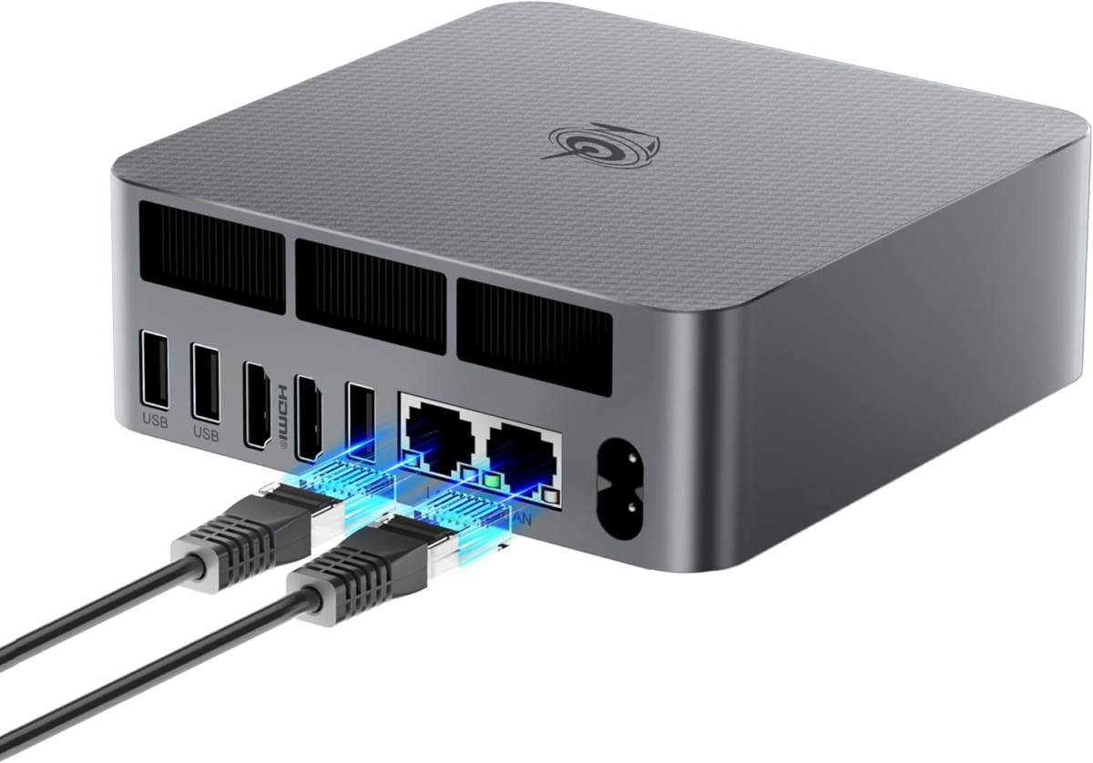 EQR6 AI Mini PC, AMD Ryzen 9 6900Hx(6Nm, 8C/16T) up to 4.9Ghz, Mini Computer 24GB DDR5 RAM 1TB M.2 PCIE4.0 SSD, Micro PC 4K@60Hz Dual Display, Built-In PSU Copilot Wifi6/Bt5.2/1000Mbps - Image 1