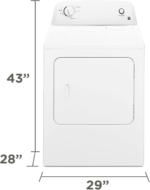 Electric Dryer with Wrinkle Guard and Auto Dry, Electric Laundry Drying Machine 6.5 Cu. Ft. Capacity White - Image 6