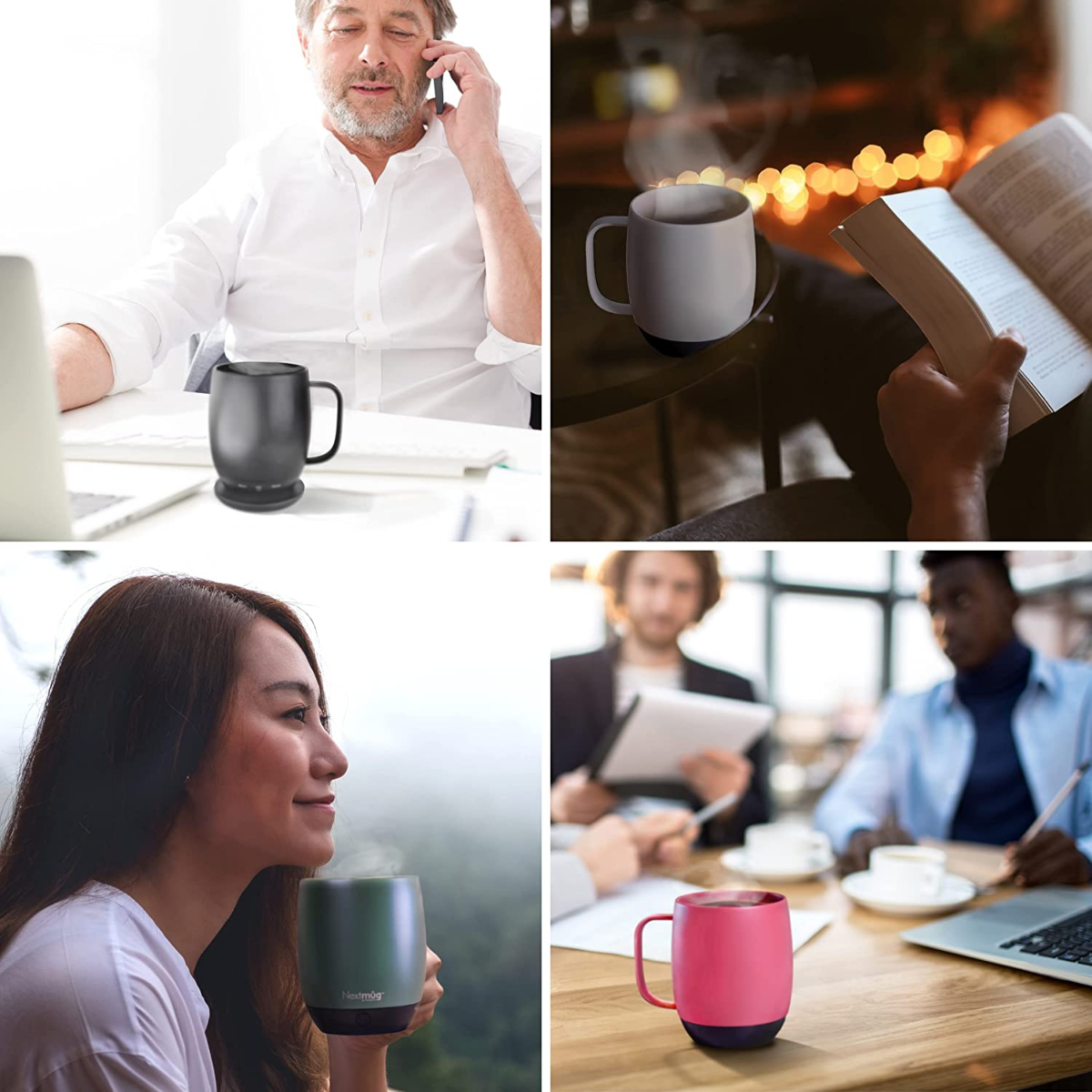 Nextmug - Temperature-Controlled, Self-Heating Coffee Mug (Sage - 14 Oz.) - Image 6