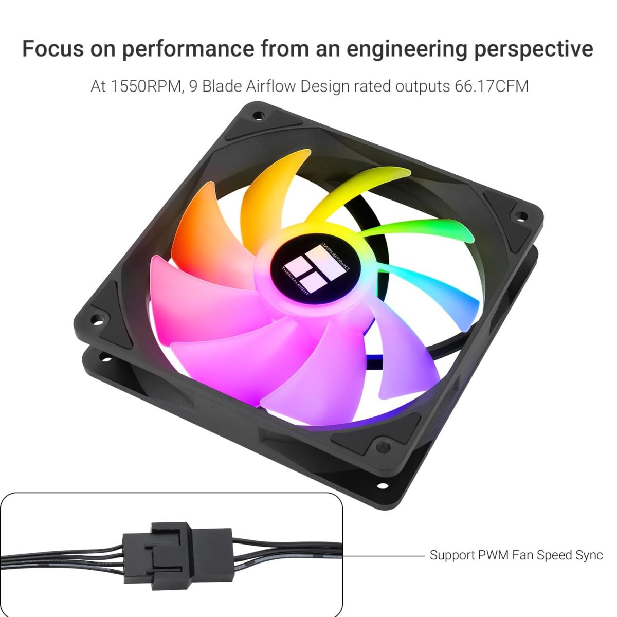 TL-C12C-S X3 CPU Fan 120Mm ARGB Case Cooler Fan, 4Pin PWM Silent Computer with S-FDB Bearing Included, up to 1550RPM Cooling Fan（3 Quantities） - Image 5