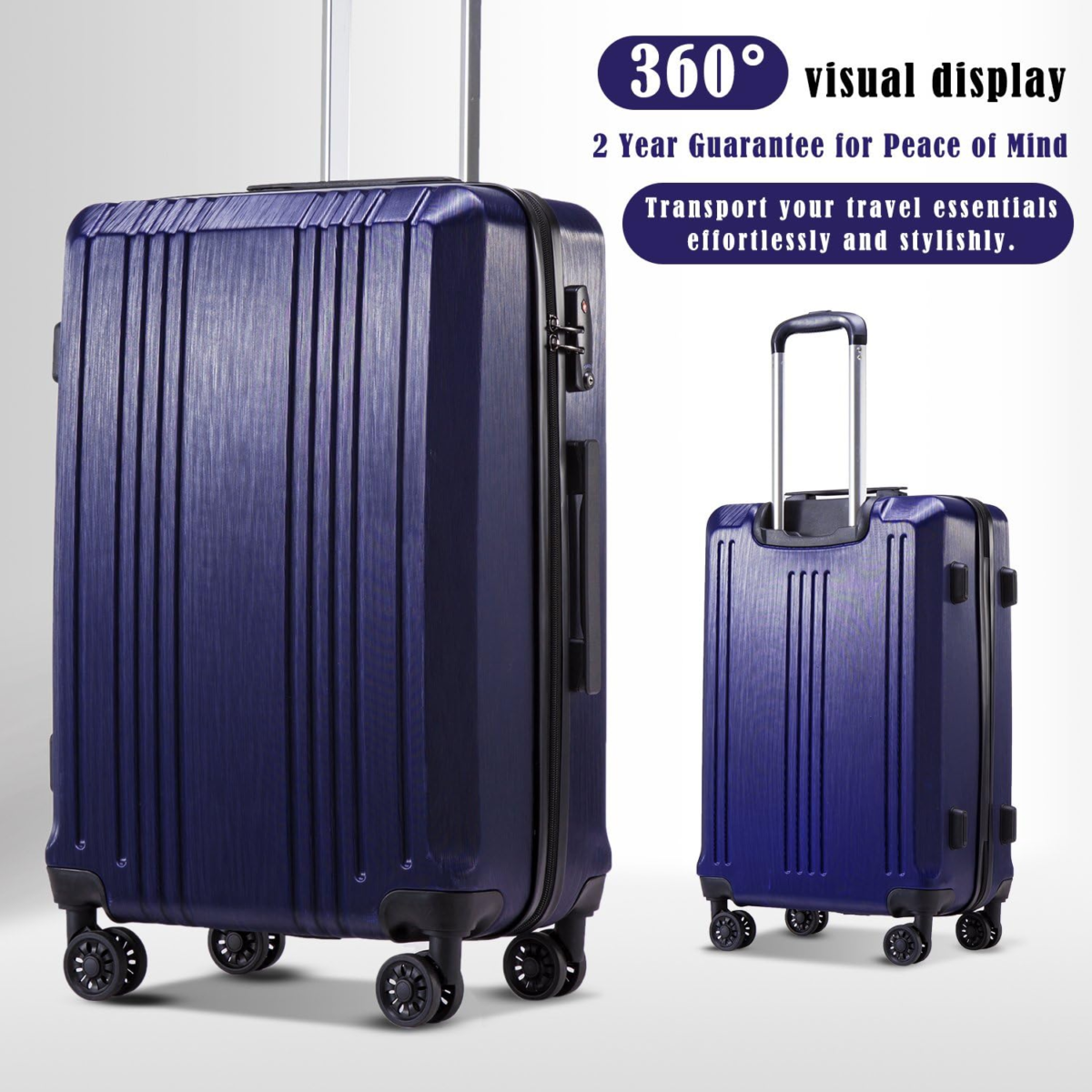 Luggage Expandable Suitcase PC+ABS 3 Piece Set with TSA Lock Spinner 20In24In28In - Image 2