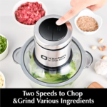 Food Processors,Small Meat Grinder & Food Chopper Electric Vegetable Chopper with 2 Bowls (8 Cup+8 Cup)& 2 Bi-Level Blades for Meat/Fish/Vegetable/Baby Food (Black, 8Cups+8Cups) - Image 5