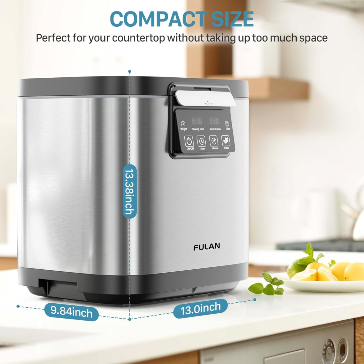Electric Composter for Kitchen Indoor: 3.8L Large Capacity Odorless Composter Kitchen Counter, Smart Auto Garbage Disposal Home Compost Machine with Timer Display, Turn Waste to Pre-Compost for Plants - Image 7
